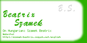beatrix szamek business card